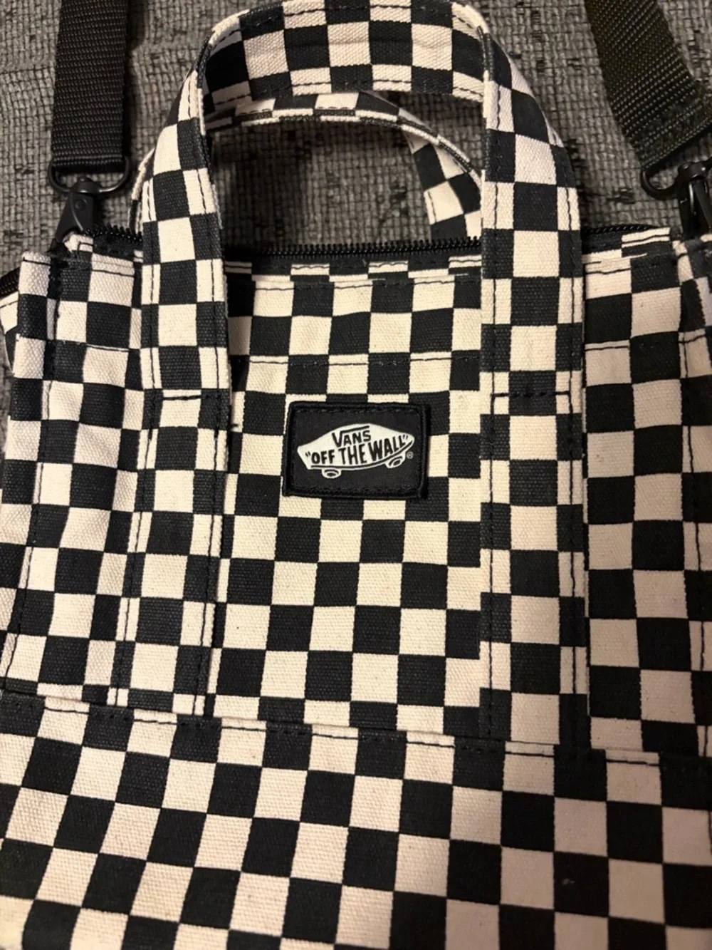 Vans Black & White Checkerboard Crossbody Bag - Picture 6 of 7